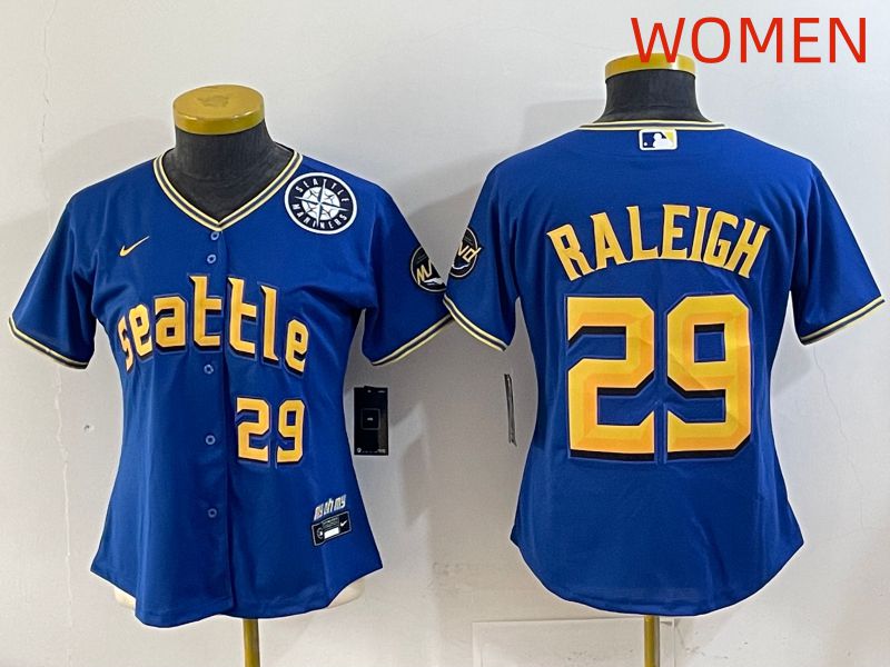 Women 2025 Seattle Mariners #29 Raleigh Blue City Edition Nike MLB Jersey style 5